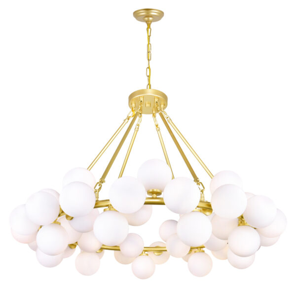 Arya 45 Light Chandelier With Satin Gold Finish