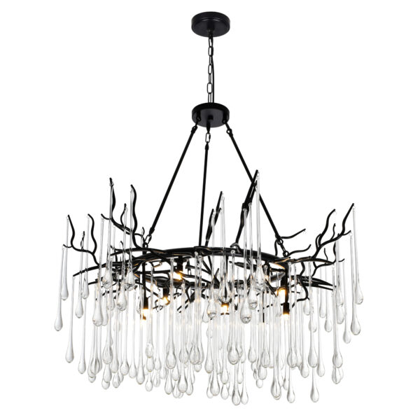 Anita 12 Light Chandelier With Black Finish