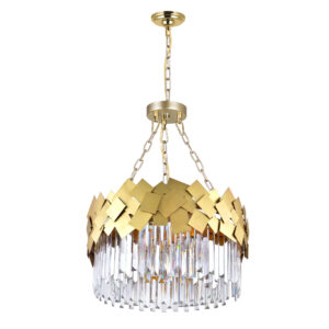 Panache 6 Light Down Chandelier With Medallion Gold Finish