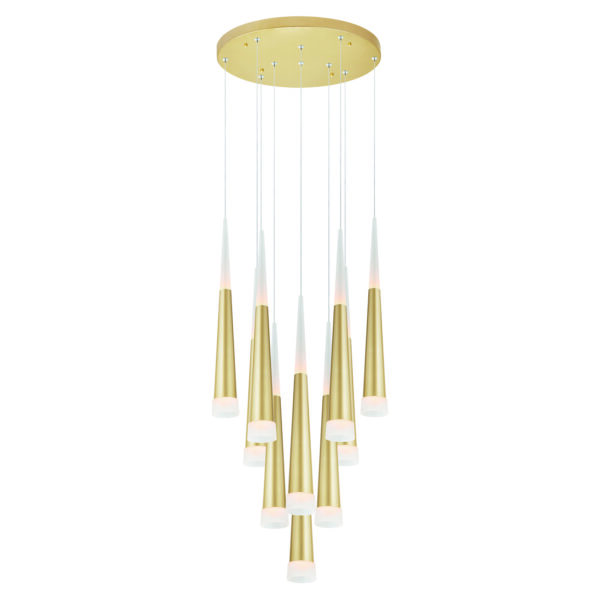 Andes LED Multi Light Pendant With Satin Gold Finish