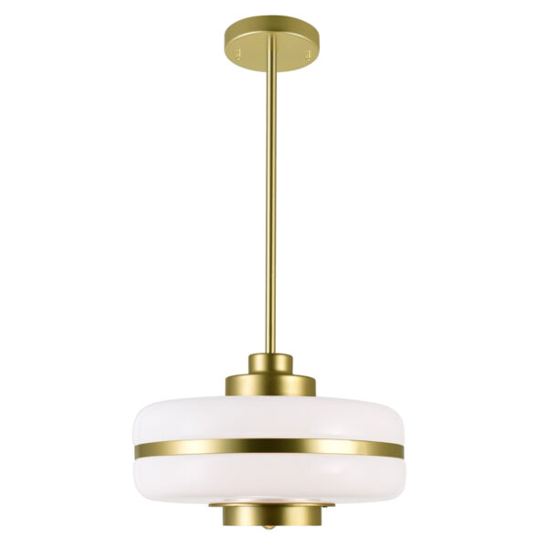 Elementary 1 Light Down Pendant With Pearl Gold Finish