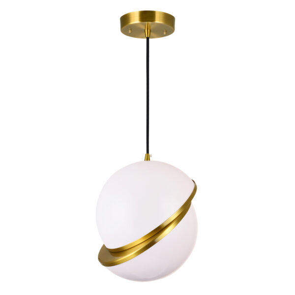 Gemini 1 Light Pendant With Brass Finish