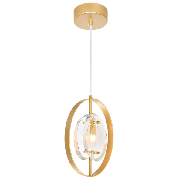 Iris 1 Light Mini Pendant With Sun Gold Finish
