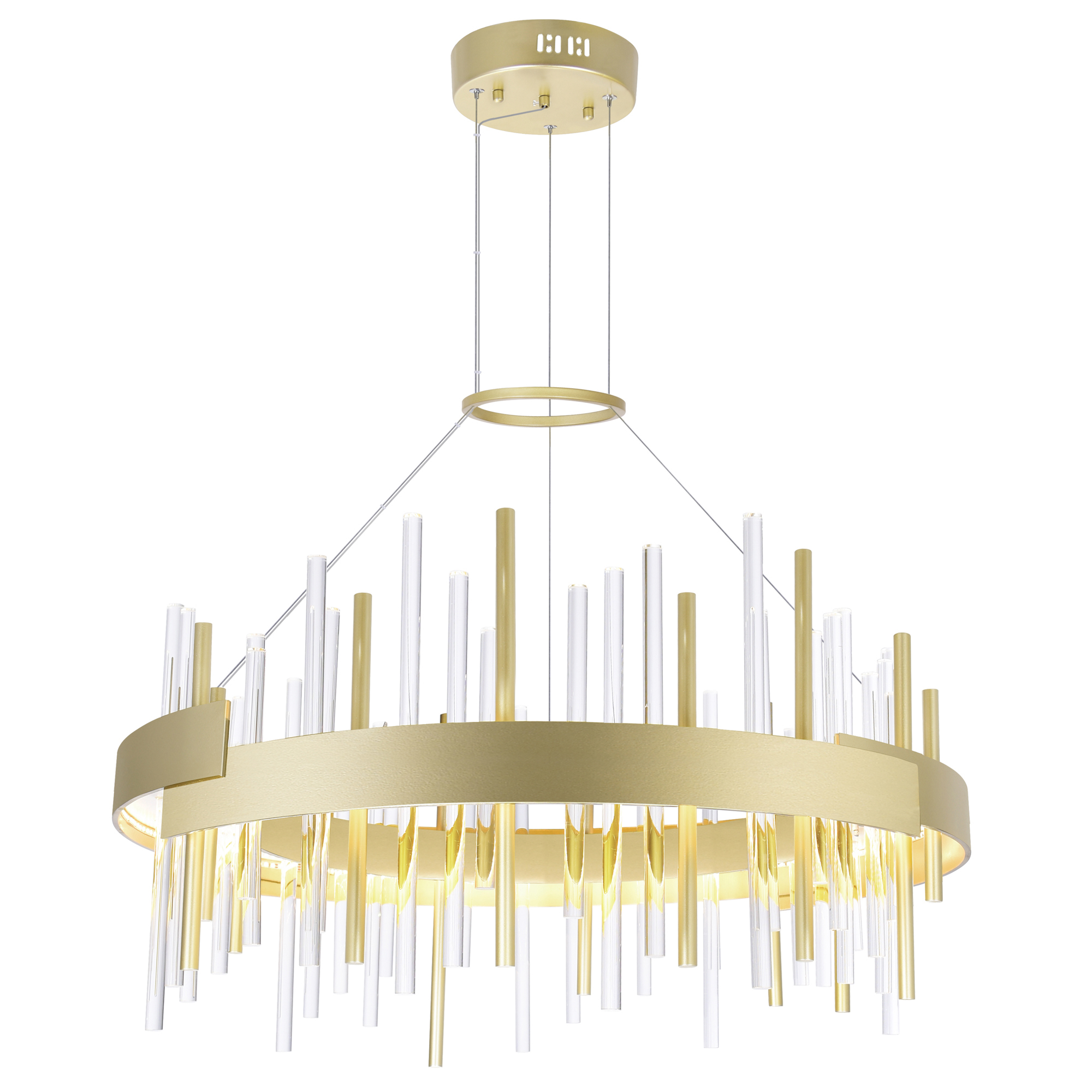 695320043129 Millipede 26 in LED Satin Gold Chandelier