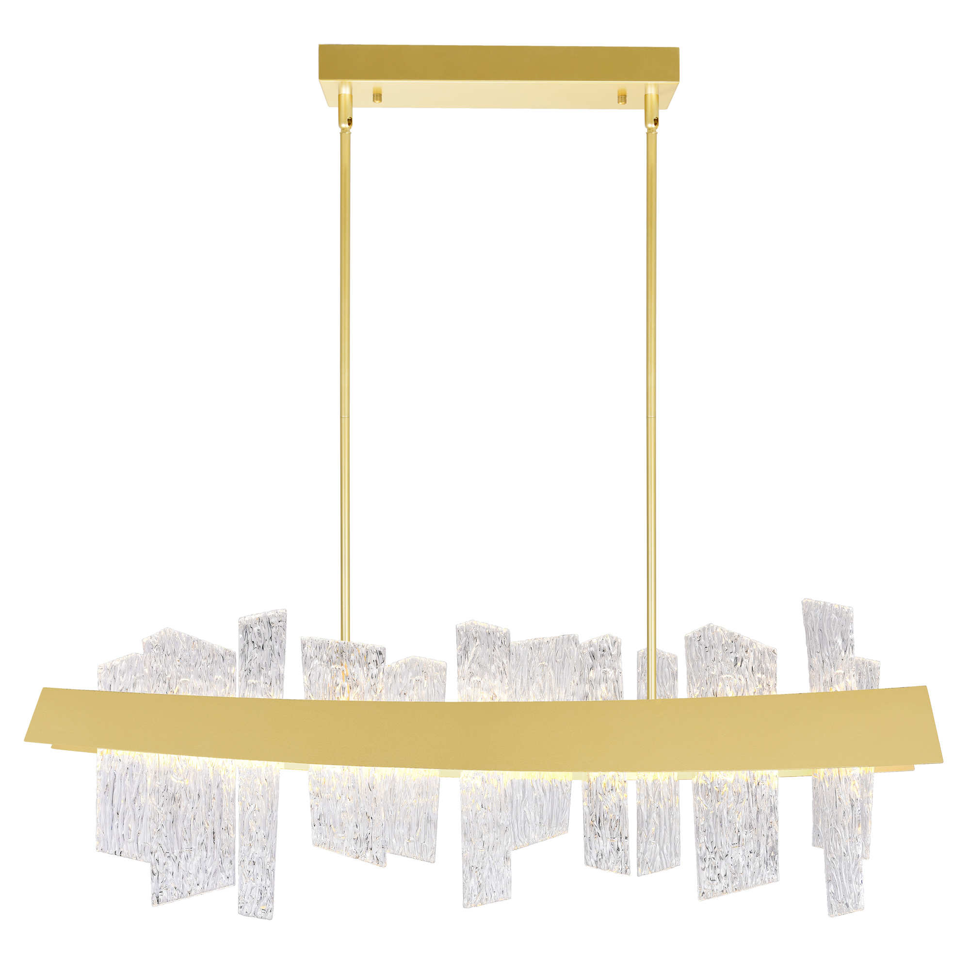 695320043556 Guadiana 39 in LED Satin Gold Chandelier
