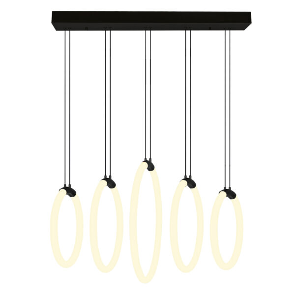 Hoops 5 Light LED Chandelier With Black Finish