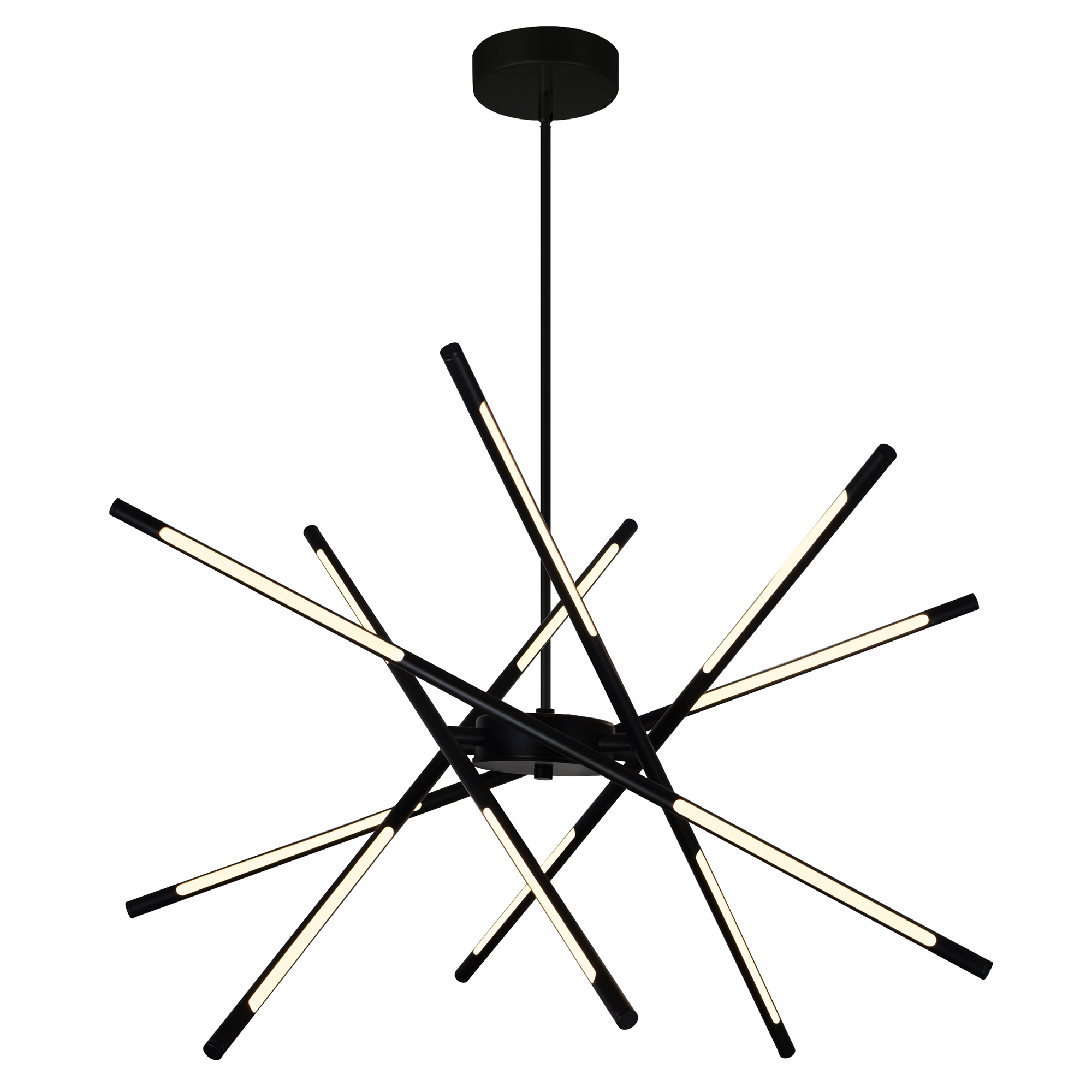 695320043747 Oskil LED Integrated Chandelier With Black Finish