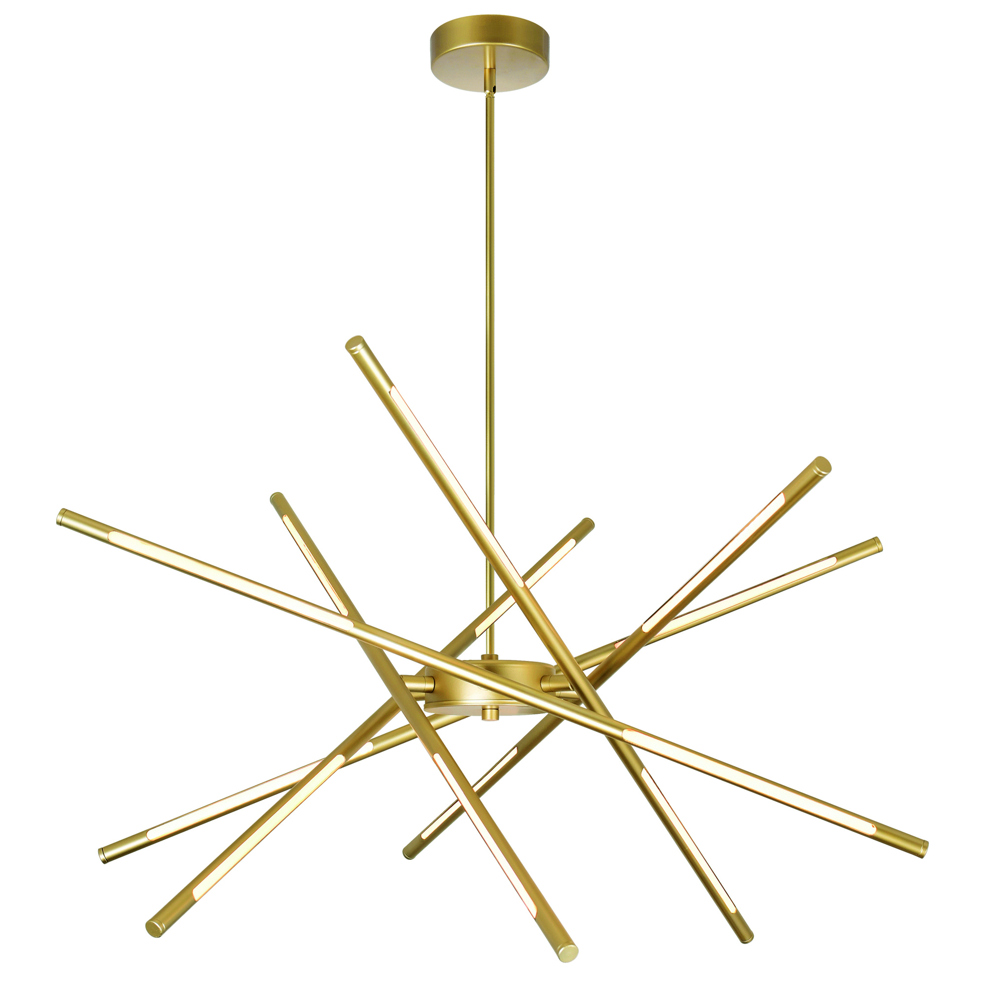 695320043761 Oskil LED Integrated Chandelier With Satin Gold Finish