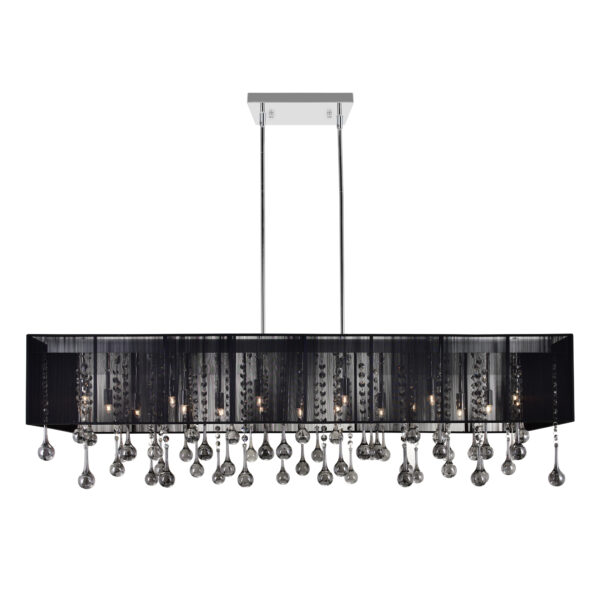 Water Drop 17 Light Drum Shade Chandelier With Chrome Finish