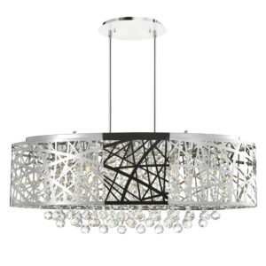 Eternity 8 Light Drum Shade Chandelier With Chrome Finish