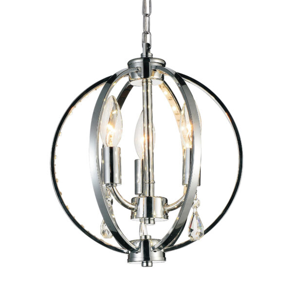 Abia 3 Light Mini Pendant With Chrome Finish