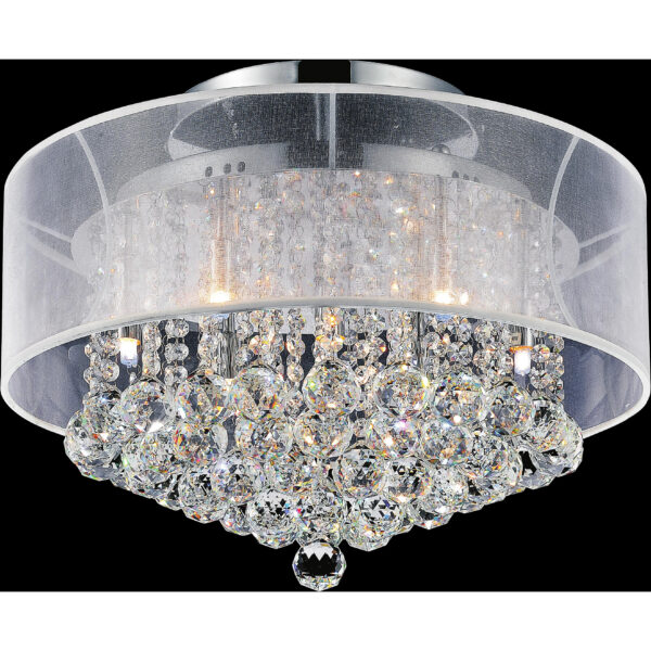 Radiant 9 Light Drum Shade Flush Mount With Chrome Finish