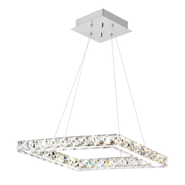 Ring LED Chandelier With Chrome Finish