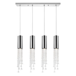 Extended 4 Light Multi Light Pendant With Chrome Finish