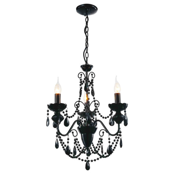 Keen 3 Light Chandelier With Black Finish