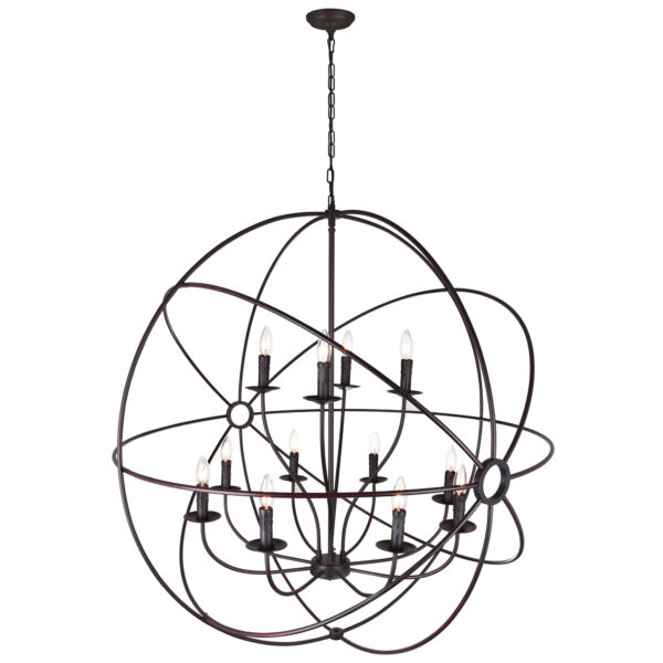 Arza 12 Light Chandelier With Brown Finish