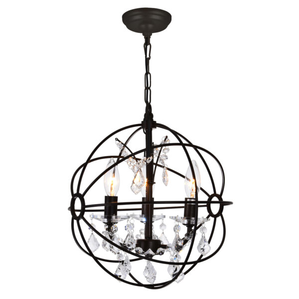 Campechia 3 Light Mini Chandelier With Brown Finish