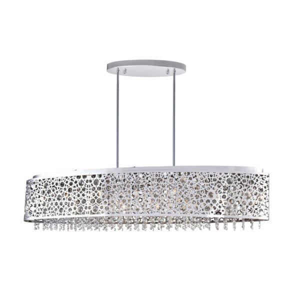 Bubbles 16 Light Drum Shade Chandelier With Chrome Finish