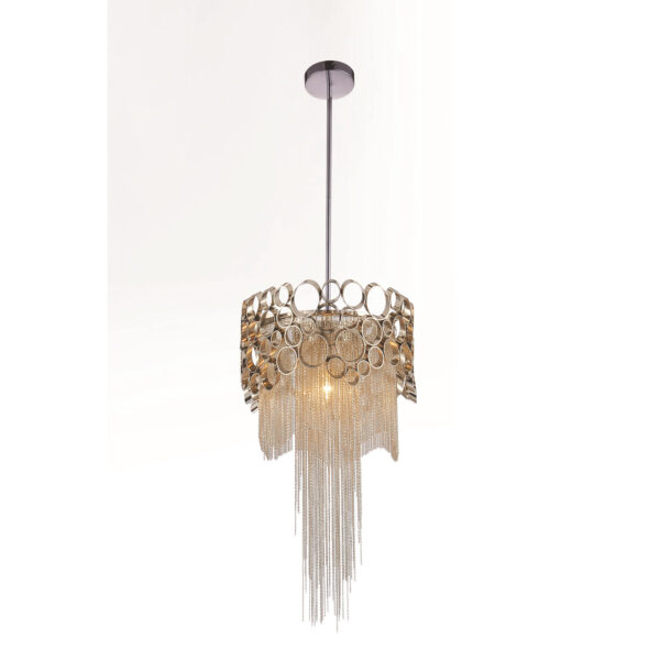 Victoria 1 Light Drum Shade Mini Pendant With Chrome Finish