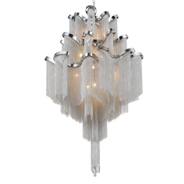 Daisy 17 Light Down Chandelier With Chrome Finish