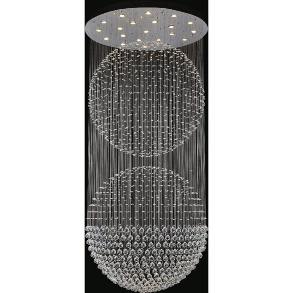 Double Sphere 21 Light Flush Mount With Chrome Finish