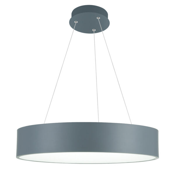 Arenal LED Drum Shade Pendant With Gray & White Finish