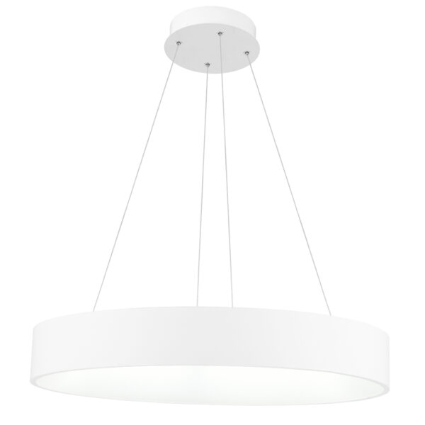 Arenal LED Drum Shade Pendant With White Finish