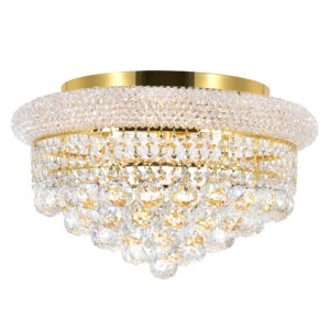 Empire 5 Light Flush Mount With Gold Finish
