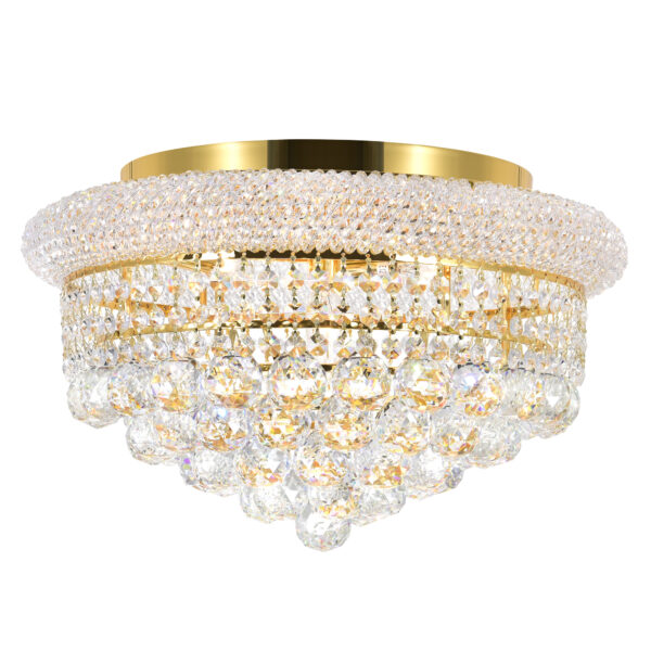 Empire 5 Light Flush Mount With Gold Finish