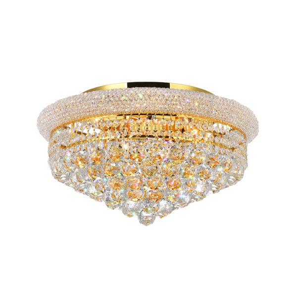 Empire 8 Light Flush Mount With Gold Finish