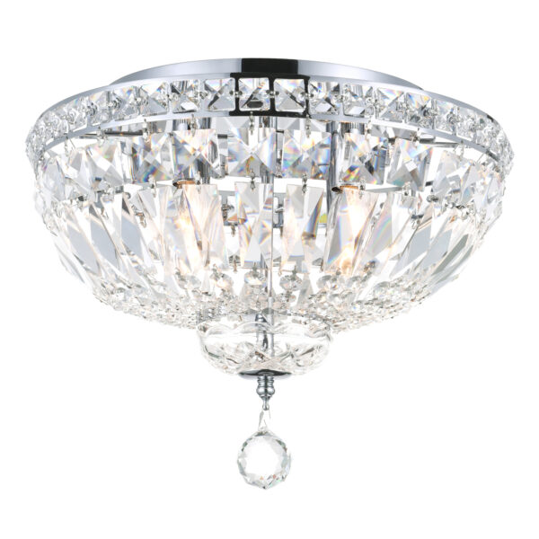 Stefania 4 Light Bowl Flush Mount With Chrome Finish