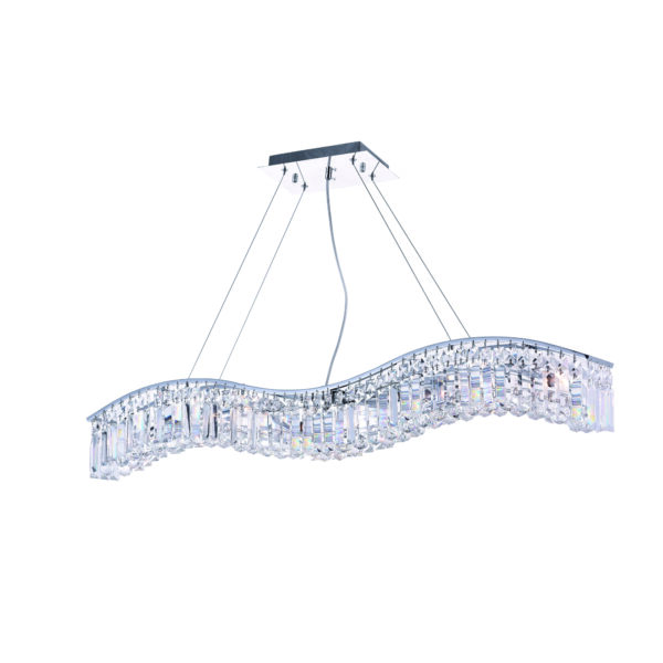 Glamorous 7 Light Down Chandelier With Chrome Finish