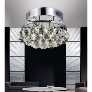 Queen 3 Light Flush Mount With Chrome Finish