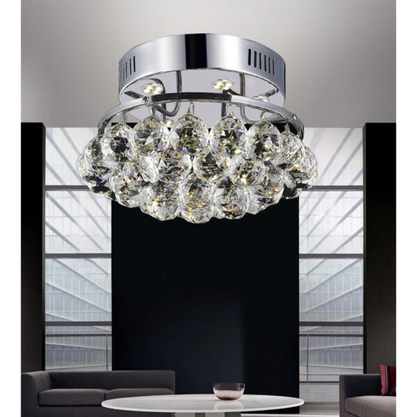 Queen 3 Light Flush Mount With Chrome Finish