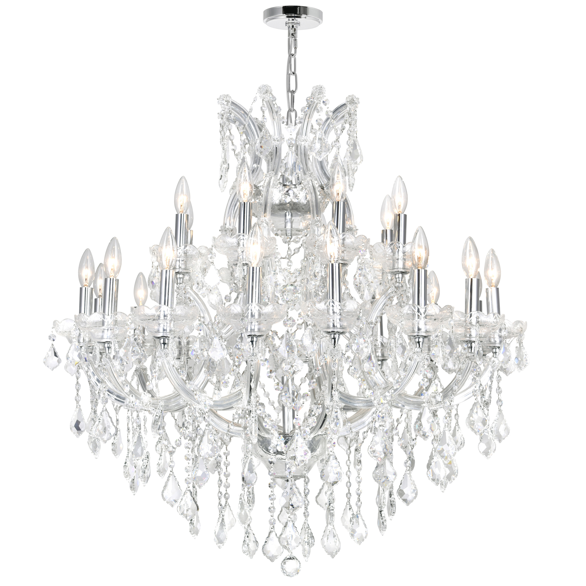 695320009071 Maria Theresa 25 Light Chandelier With Chrome Finish