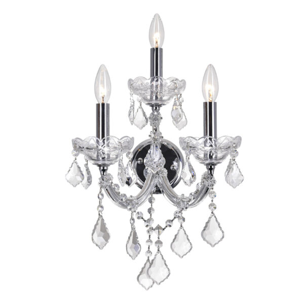 Maria Theresa 3 Light Wall Sconce With Chrome Finish