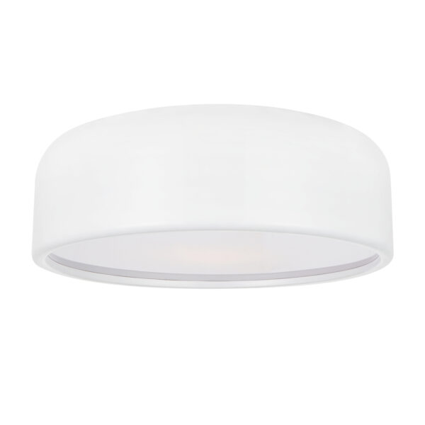 Campton 3 Light Drum Shade Flush Mount With White Finish