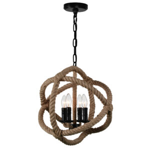 Padma 4 Light Chandelier With Black Finish