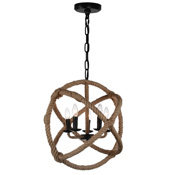 Padma 5 Light Chandelier With Black Finish