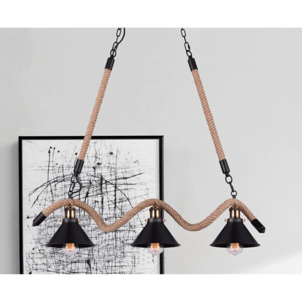 Padma 3 Light Chandelier With Black Finish