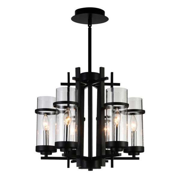 Sierra 6 Light Chandelier With Black Finish