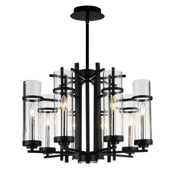 Sierra 8 Light Chandelier With Black Finish