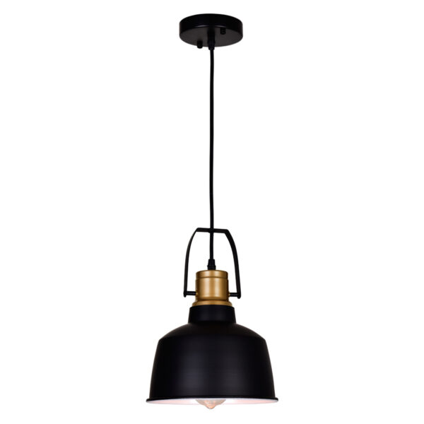 Elisa 1 Light Down Pendant With Black Finish