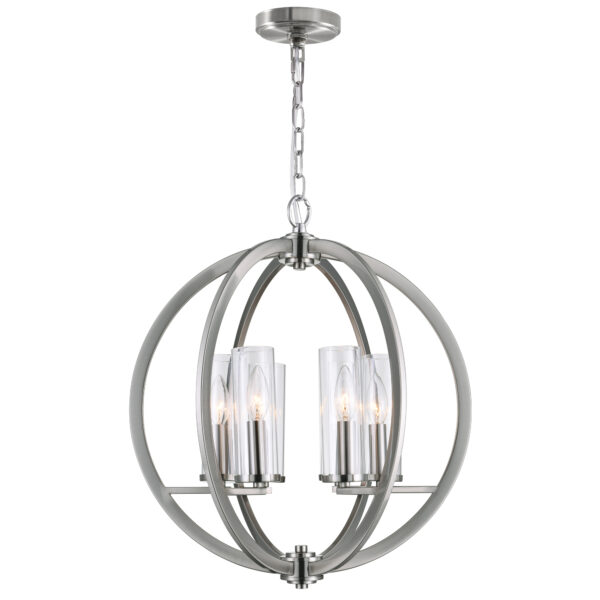 Elton 6 Light Chandelier With Satin Nickel Finish