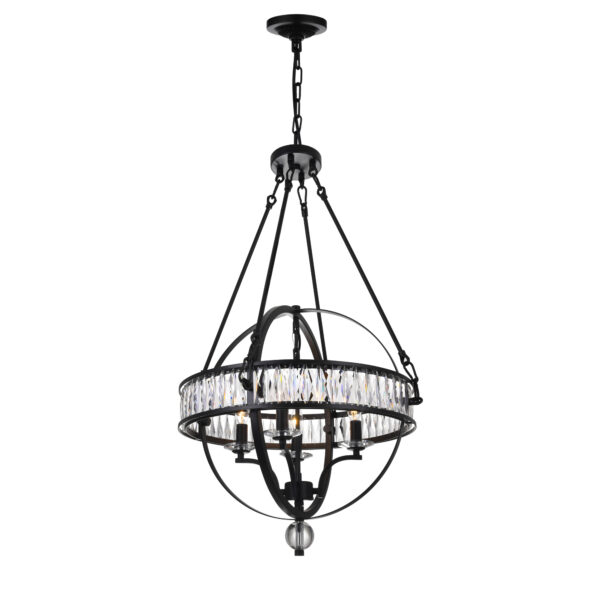 Arkansas 4 Light Chandelier With Black Finish
