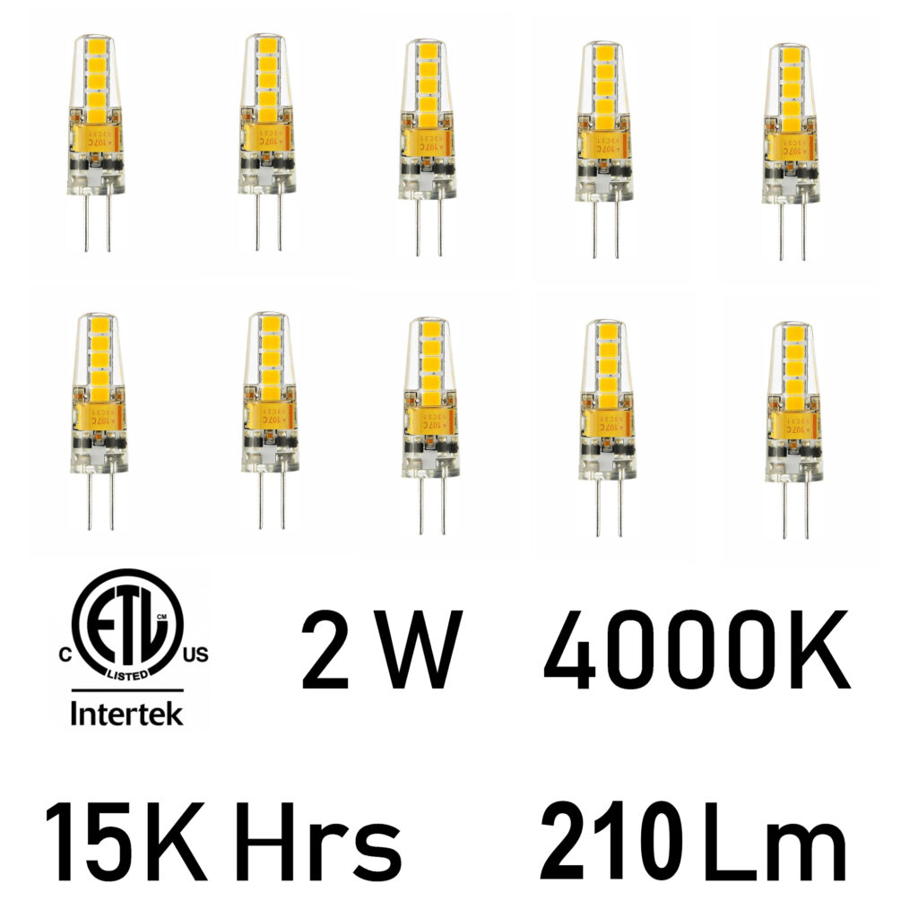 2 Watt G4 LED LED Bulb 4000K (Set of 10)