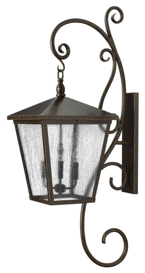 Hinkley Double XL Wall Mount Lantern with Scroll