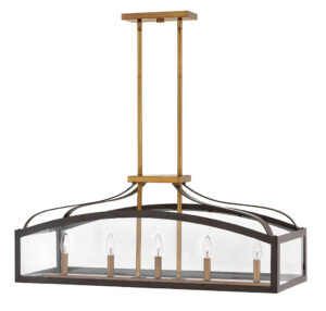 Hinkley Large Five Light Linear Chandelier