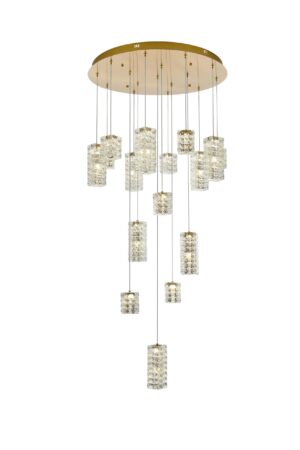 Aston 32 inch LED Pendant in Satin Gold