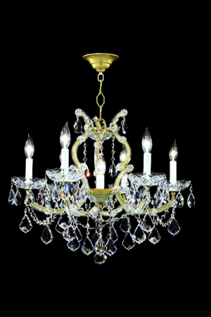 James R. Moder Maria Theresa 6 Light Chandelier SPECTRA CRYSTAL by Swarovski (Clear)